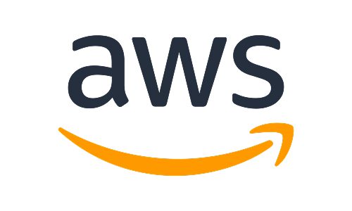 The AWS logo with its distinctive orange arrow.